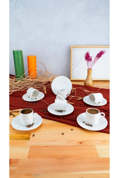 Bambum lara porselen fincan takımı seti 6 kişilik 12 parça ürün görseli 1