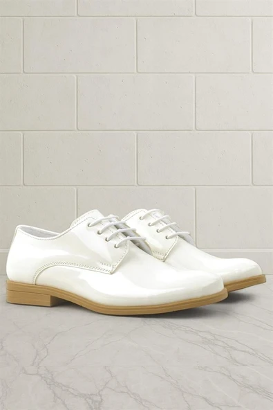 Rakerplus Krem Rugan Bağcıklı Oxford Çocuk Okul Ayakkabısı - 7