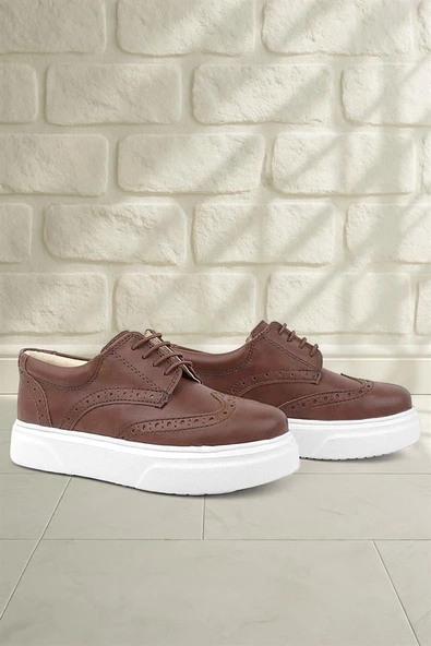 Rakerplus Taba Beyaz Taban Oxford Çocuk Klasik Ayakkabı - Resim 8