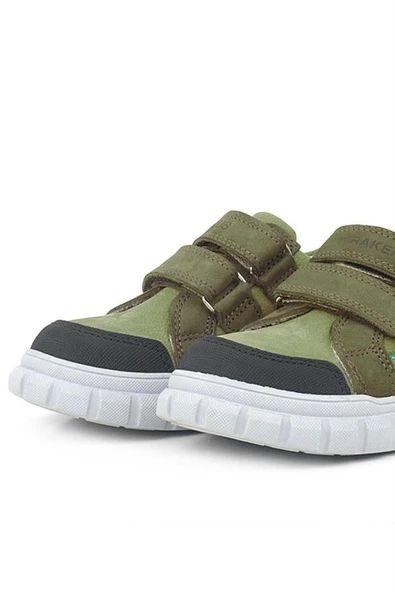 Rakerplus Hakiki Deri Yeşil Cırtlı Günlük Spor Çocuk Okul Ayakkabı - Resim 7