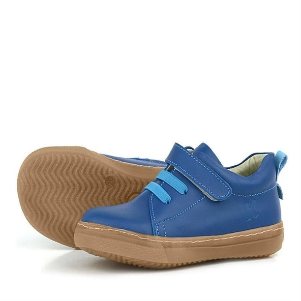 Anatomik Hakiki Deri Yumuşak Lacivert Lastikli Cırtlı Çocuk Ayakkabı - Resim 6