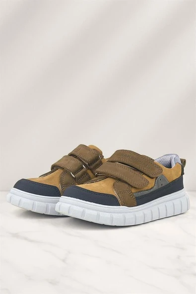 Rakerplus Hakiki Deri Kahverengi Cırtlı Çocuk Günlük Spor Okul Ayakkabı ürün görseli