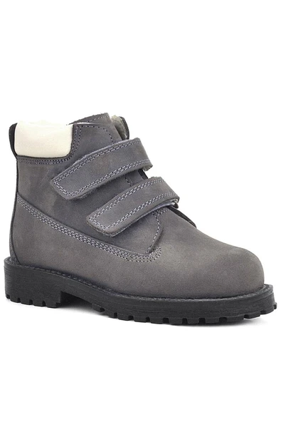 Rakerplus Neson Hakiki Deri Gri Cırtlı Kürklü Çocuk Bot - Resim 10