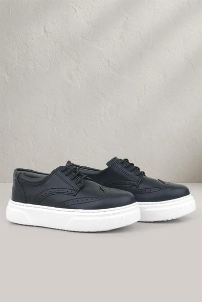 Rakerplus Siyah Beyaz Taban Oxford Çocuk Klasik Ayakkabı ürün görseli