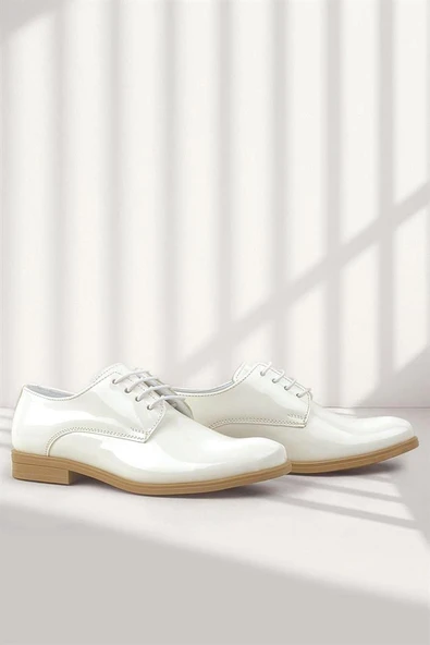 Rakerplus Krem Rugan Bağcıklı Oxford Çocuk Okul Ayakkabısı - Resim 8