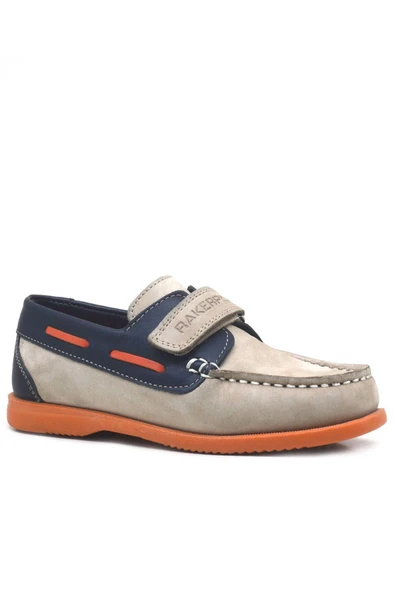 Rakerplus Simurg Hakiki Deri Lacivert Kum Rengi Erkek Çocuk Ayakkabı - Resim 2