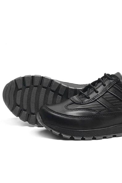 Rakerplus Hakiki Deri Siyah Bağcıklı Erkek Çocuk Spor Okul Ayakkabı - 12