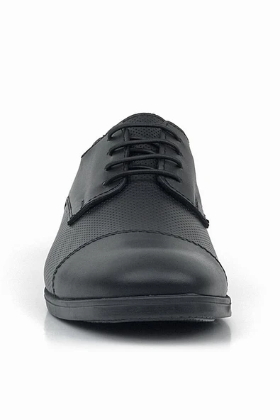 Rakerplus Siyah Mat Bağcıklı Oxford Çocuk Klasik Ayakkabı - Resim 4