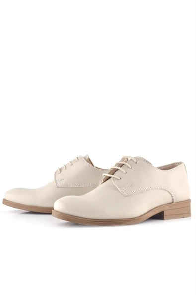 Rakerplus Krem Cilt Bağcıklı Oxford Çocuk Okul Ayakkabısı - 6