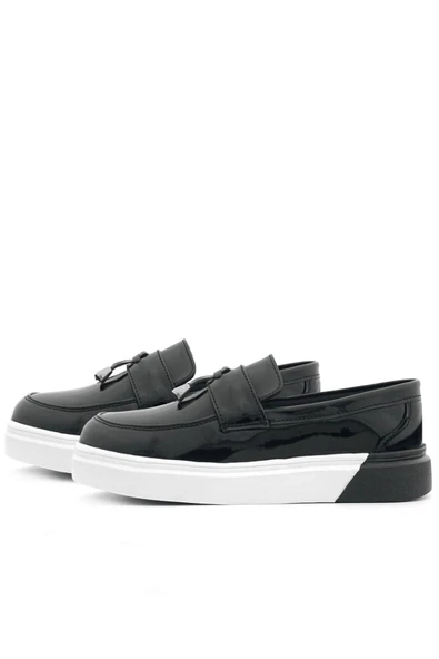 Rakerplus Siyah Rugan Tokalı Çocuk Klasik Ayakkabı - Resim 6