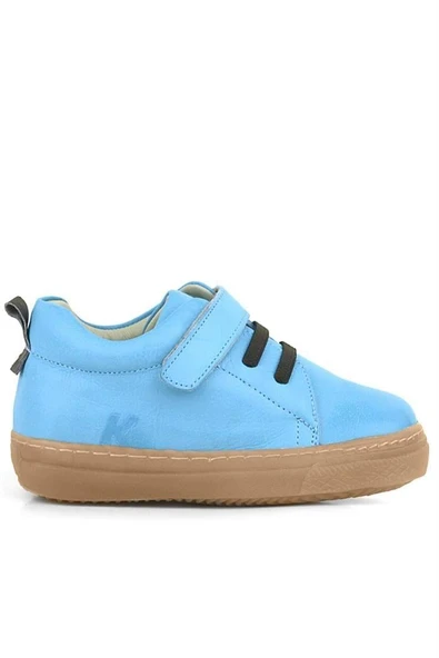 Anatomik Hakiki Deri Yumuşak Mavi Lastikli Cırtlı Çocuk Ayakkabı - Resim 11