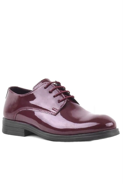 Rakerplus Bordo Rugan Bağcıklı Oxford Çocuk Okul Ayakkabısı - 2