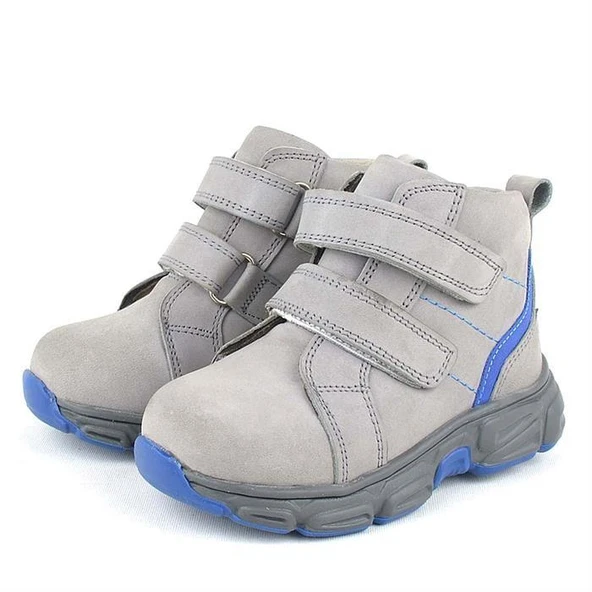Rakerplus Hakiki Deri Gri Cırtlı Spor Erkek Bebek Bot - Resim 8