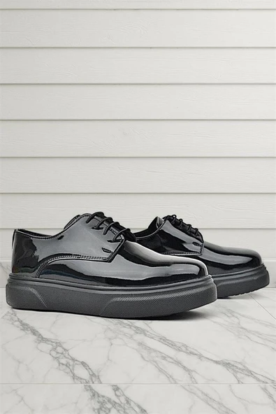 Rakerplus Derby Siyah Rugan Siyah Taban Çocuk Klasik Ayakkabı - Resim 8