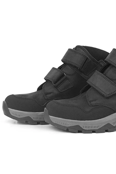 Rakerplus Trekking Hakiki Deri Siyah Cırtlı Erkek Çocuk Bot - Resim 8