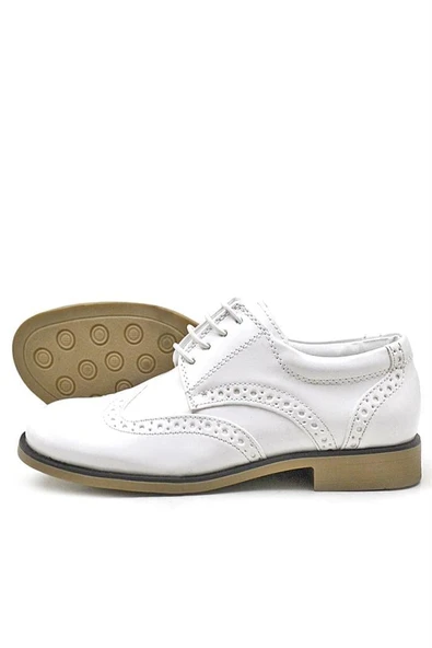 Rakerplus Titan Beyaz Rugan Bağcıklı Klasik Erkek Çocuk Klasik Ayakkabı - Resim 12