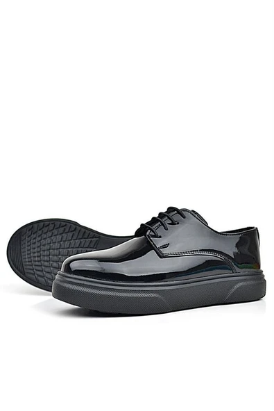 Rakerplus Derby Siyah Rugan Siyah Taban Çocuk Klasik Ayakkabı - Resim 6