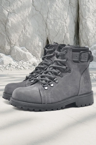 Rakerplus Griffon Hakiki Deri Fermuarlı Kışlık Unisex Çocuk Bot - Resim 9