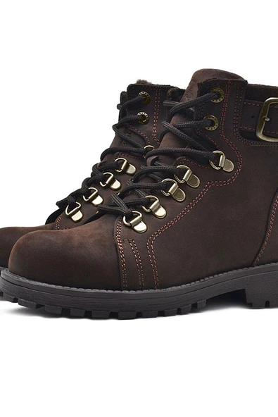 Rakerplus Griffon Hakiki Deri Fermuarlı Kışlık Çocuk Bot - Resim 7