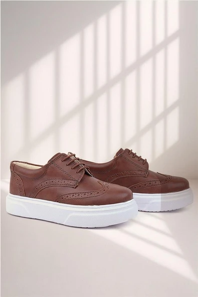 Rakerplus Taba Beyaz Taban Oxford Çocuk Klasik Ayakkabı - Resim 9