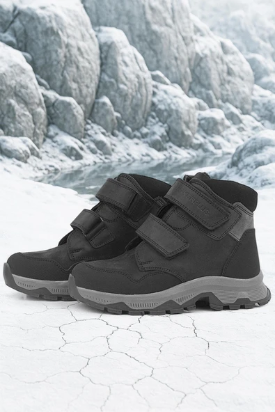 Rakerplus Trekking Hakiki Deri Siyah Cırtlı Erkek Çocuk Bot ürün görseli