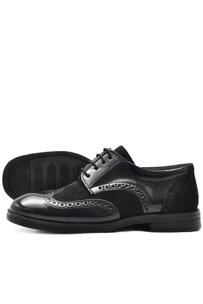 Rakerplus Titan Siyah Rugan Süet Klasik Erkek Çocuk Ayakkabı - Resim 4