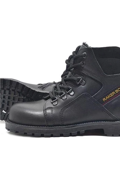 Rakerplus Hakiki Deri Siyah Cilt Fermuarlı Kürklü Çocuk Bot - Resim 7