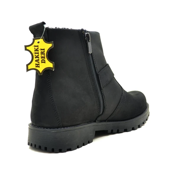 Rakerplus Chiron Hakiki Deri Siyah Fermuarlı Bot - Resim 3