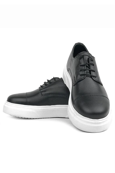 Rakerplus Hakiki Deri Siyah Yüksek Taban Çocuk Klasik Ayakkabı - Resim 7