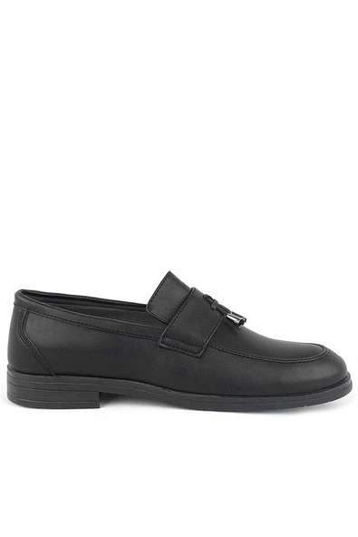 Rakerplus Loafer Siyah Mat Erkek Klasik Çocuk Ayakkabı - Resim 3