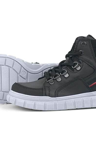 Rakerplus Hakiki Deri Siyah Fermuarlı Erkek Çocuk Bot - Resim 8