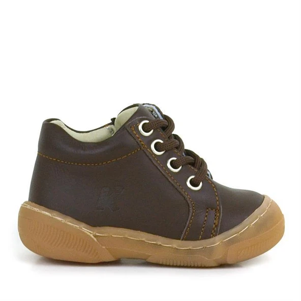 Anatomik Yumuşak Hakiki Deri Fermuarlı Kahve Bebek Bot Ayakkabı - Resim 2