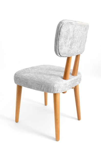 Tekli Ahşap Sandalye Kadife Sandal - Resim 4