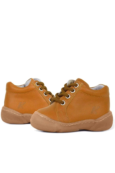 Anatomik Yumuşak Hakiki Deri Fermuarlı Taba Bebek Bot Ayakkabı - Resim 8