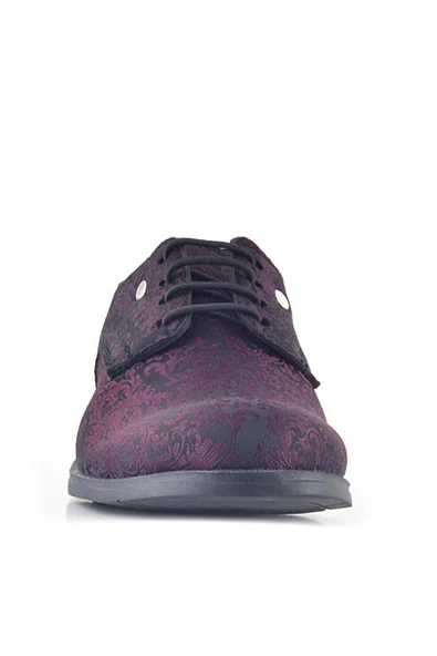 Rakerplus Bordo Bağcıklı Metal Detaylı Çocuk Klasik Takım Elbise Ayakkabı - 4