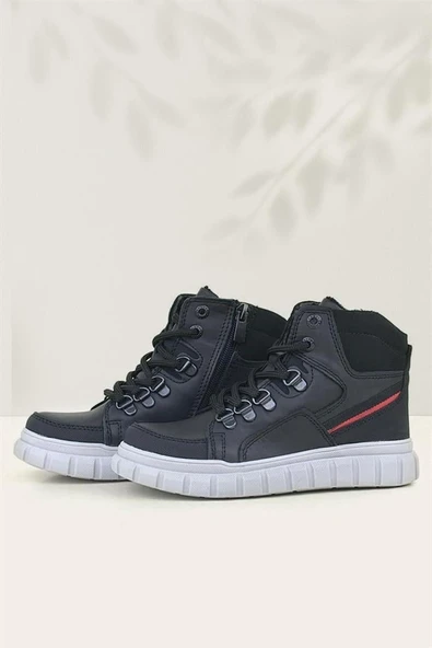 Rakerplus Hakiki Deri Siyah Fermuarlı Erkek Çocuk Bot - Resim 9