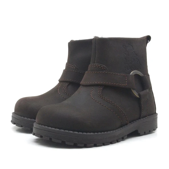 Rakerplus Chiron Hakiki Deri Fermuarlı Kışlık Çocuk Botu - Resim 4