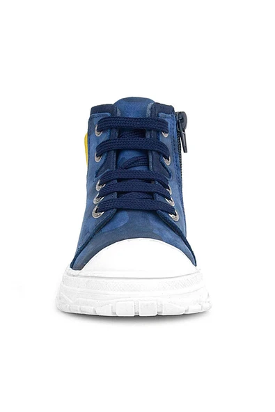 Hakiki Deri Pixel Lacivert Kamuflaj Desenli Kız Çocuk Bot - Resim 10