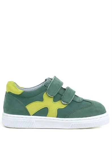 Rakerplus Hakiki Deri Yeşil Cırtlı Çocuk Spor Ayakkabı - Resim 10