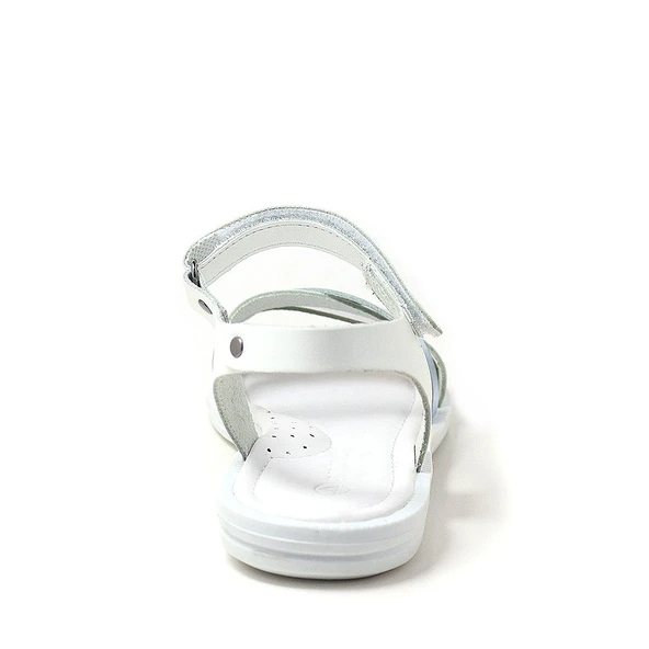 Artico Alexia Hakiki Deri Vaketa Gümüş Beyaz Kız Çocuk Sandalet - 5