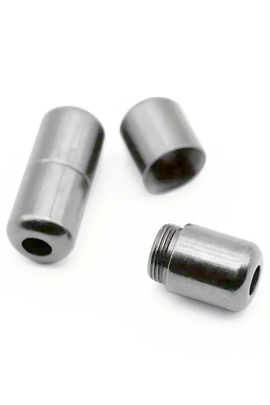 Ayarlanabilir 1 Çift Hardal Sarı Vidalı Kapsül Uçlu 6 MM Lastik Pratik Bağcık - Resim 3