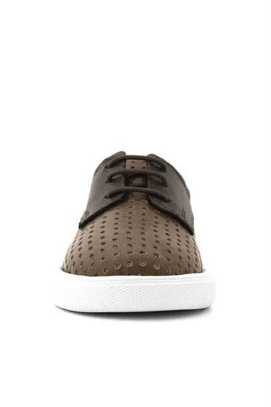 Rakerplus Hakiki Deri Kahverengi Lastikli Erkek Çocuk Günlük Ayakkabı - Resim 4