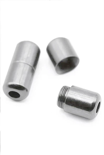 Ayarlanabilir 1 Çift Pudra Vidalı Kapsül Uçlu 6 MM Lastik Pratik Bağcık - Resim 3