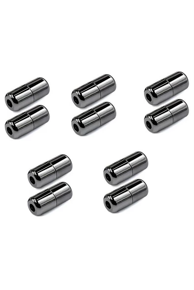 Vidalı Platin Renk 5 Çift Ayakkabı Bağcık Ucu - Resim 3