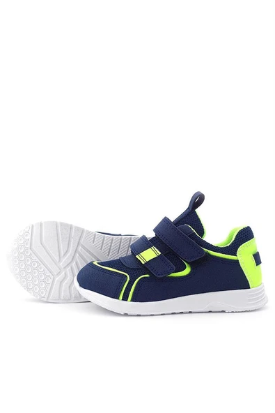 Rakerplus Lacivert Sarı Cırt Cırtlı Erkek Çocuk Spor Ayakkabı - Resim 7