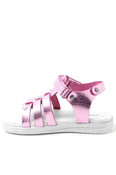 Artico Bellini Vaketa Hakiki Deri Fuşya Pembe Kız Bebek Çocuk Sandalet - 3