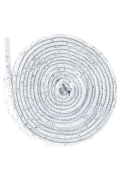 Beyaz Simli 1 cm Kalınlığında 1 Çift 80 Cm Yassı Spor Ayakkabı Bağcığı ürün görseli