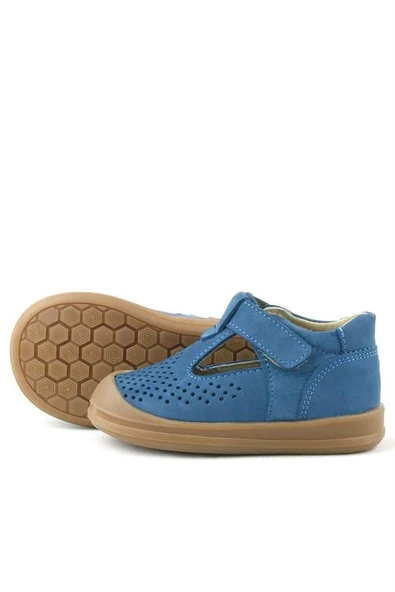 Rakerplus Shaun Hakiki Deri Lacivert Cırtlı Anatomik Bebek Sandalet - Resim 7