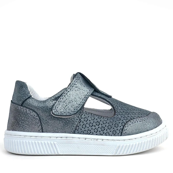 Rakerplus Bheem Hakiki Deri Gümüş Simli Cırtlı Bebek Sneaker Sandalet - 3