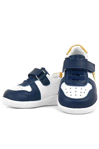 Rakerplus Hakiki Deri Anatomik Lacivert Beyaz Bebek Spor Ayakkabı - Resim 6